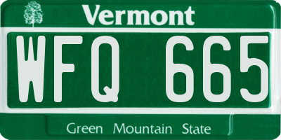 VT license plate WFQ665