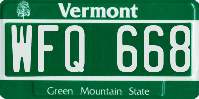VT license plate WFQ668