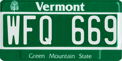 VT license plate WFQ669