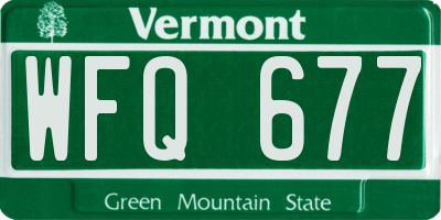 VT license plate WFQ677