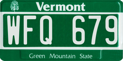 VT license plate WFQ679