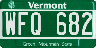 VT license plate WFQ682