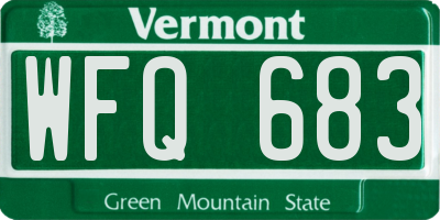 VT license plate WFQ683