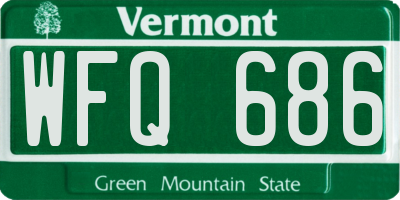 VT license plate WFQ686