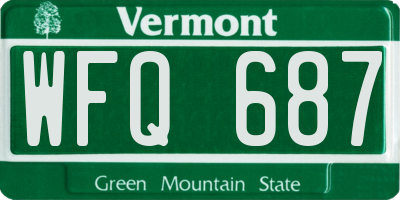 VT license plate WFQ687