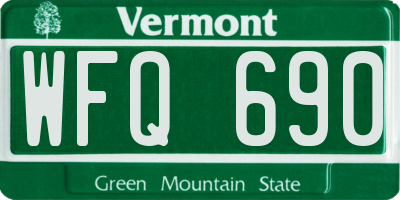 VT license plate WFQ690