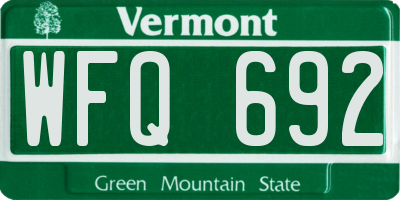 VT license plate WFQ692