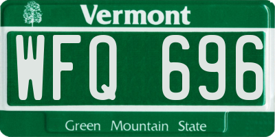 VT license plate WFQ696