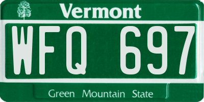VT license plate WFQ697