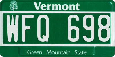 VT license plate WFQ698