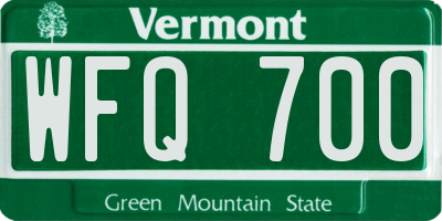 VT license plate WFQ700