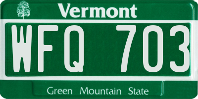 VT license plate WFQ703