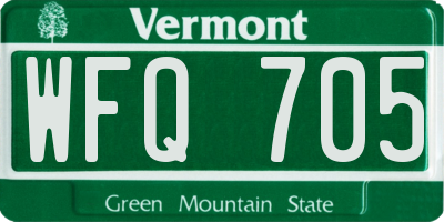 VT license plate WFQ705