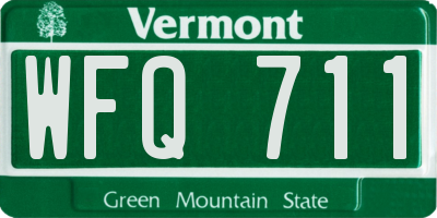 VT license plate WFQ711