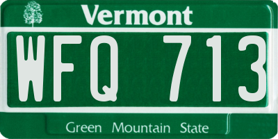 VT license plate WFQ713