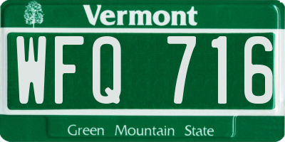 VT license plate WFQ716