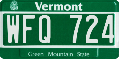 VT license plate WFQ724