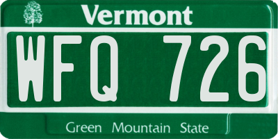 VT license plate WFQ726