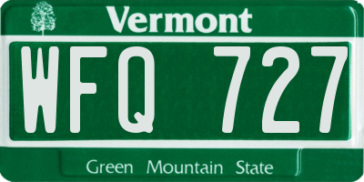 VT license plate WFQ727