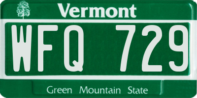 VT license plate WFQ729