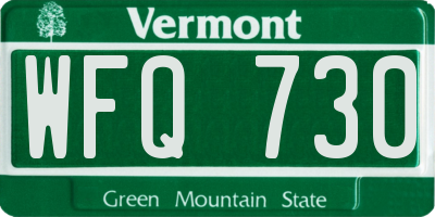 VT license plate WFQ730