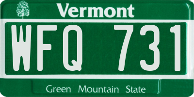 VT license plate WFQ731