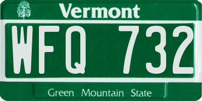 VT license plate WFQ732