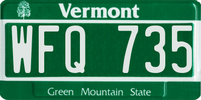 VT license plate WFQ735