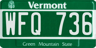 VT license plate WFQ736