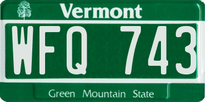 VT license plate WFQ743