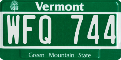 VT license plate WFQ744