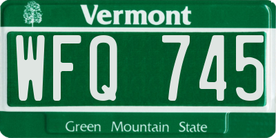 VT license plate WFQ745