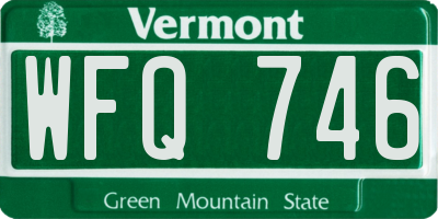 VT license plate WFQ746
