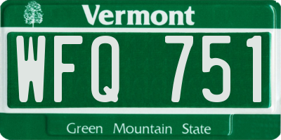 VT license plate WFQ751