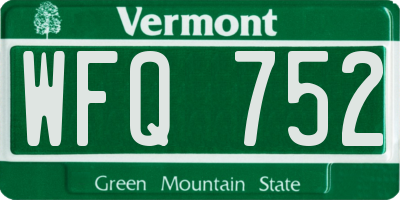 VT license plate WFQ752