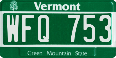 VT license plate WFQ753