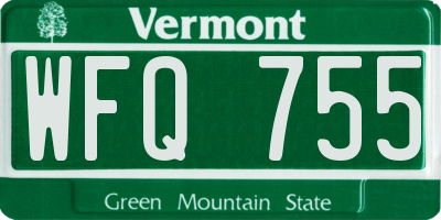 VT license plate WFQ755