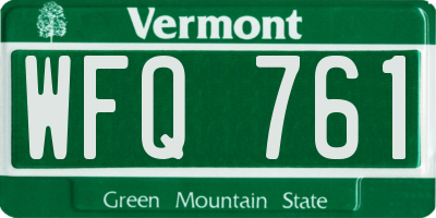 VT license plate WFQ761
