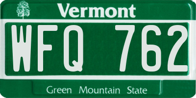 VT license plate WFQ762