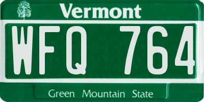 VT license plate WFQ764