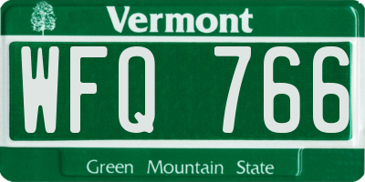 VT license plate WFQ766