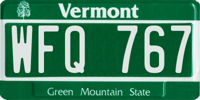 VT license plate WFQ767