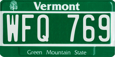 VT license plate WFQ769