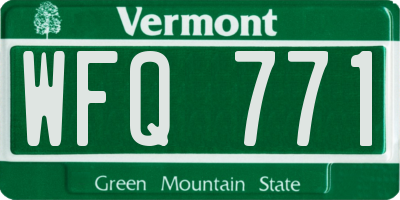 VT license plate WFQ771