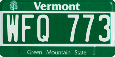 VT license plate WFQ773