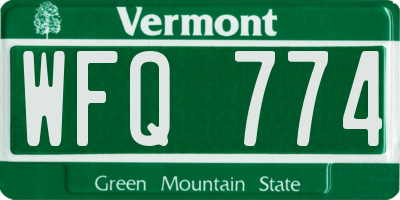 VT license plate WFQ774