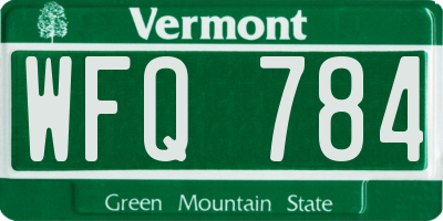 VT license plate WFQ784