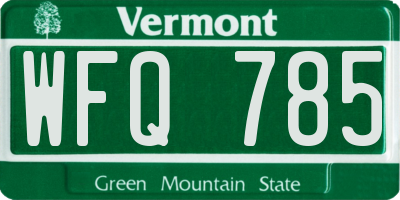 VT license plate WFQ785