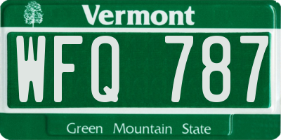 VT license plate WFQ787