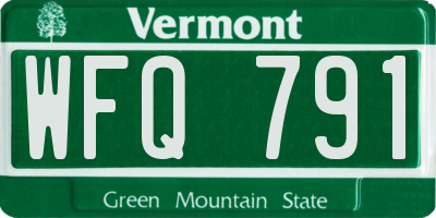 VT license plate WFQ791